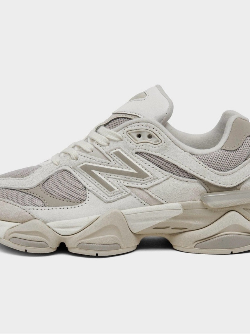 New Balance Women's Off-White & Taupe Mesh Suede Sneaker